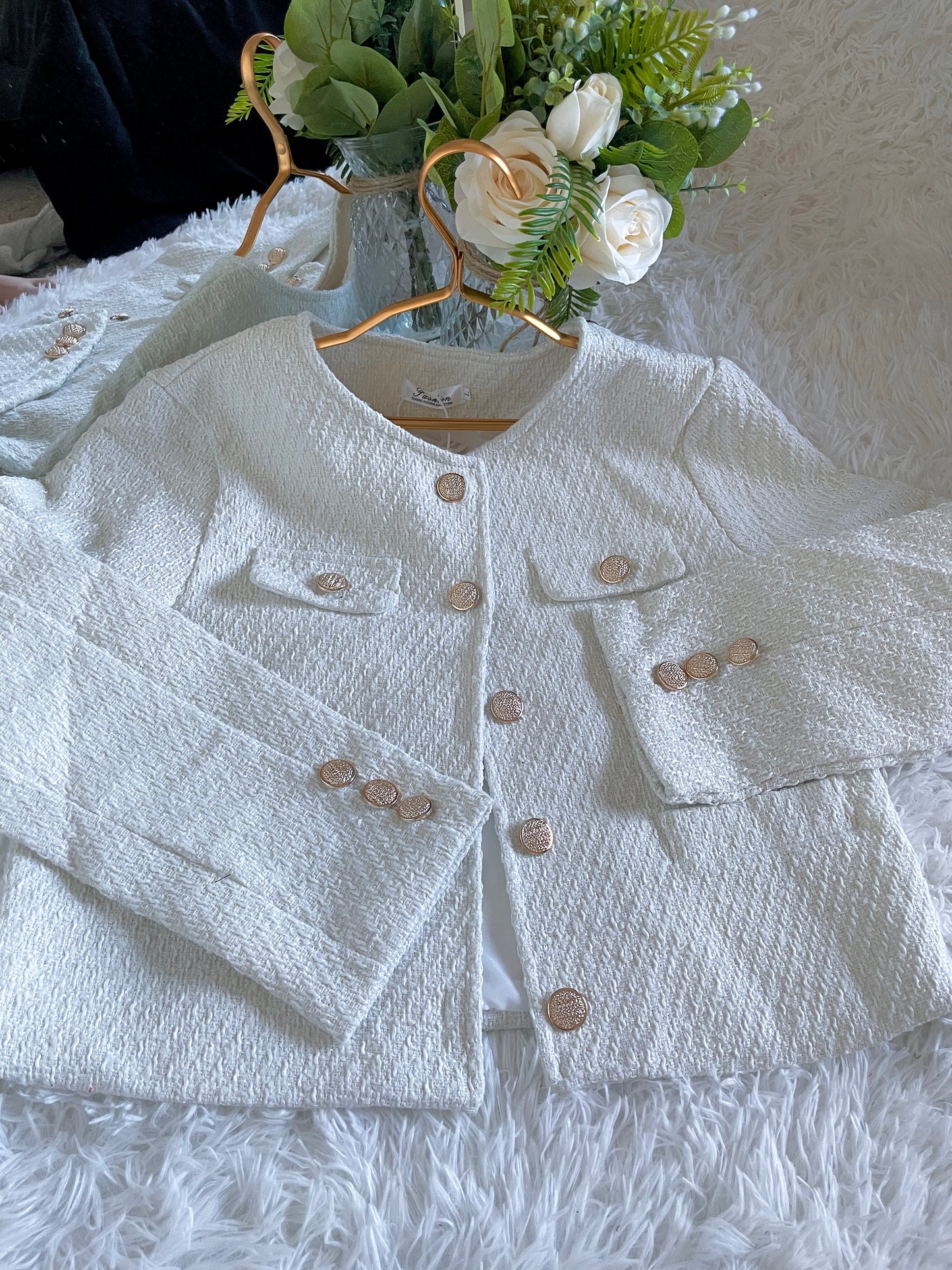 Luxury cream white jacket