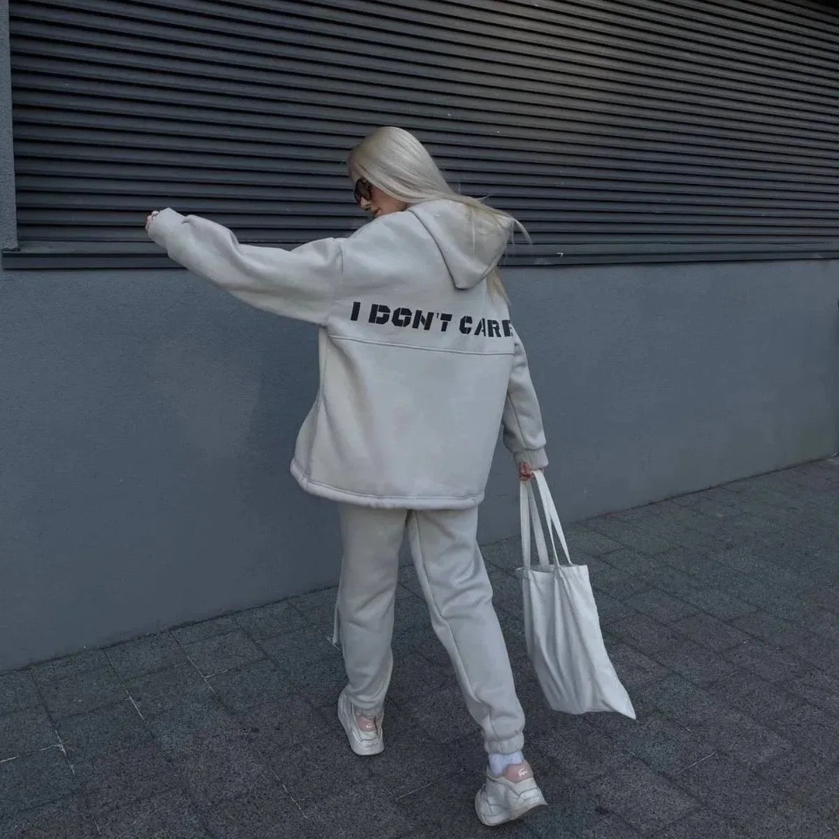 Oversized hoodie & pant set with letters